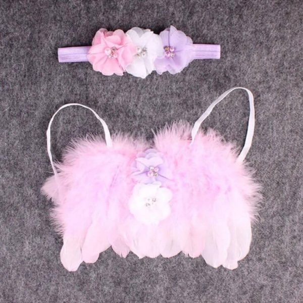 Newborn Photography Prop - Baby pink angel wings for girls