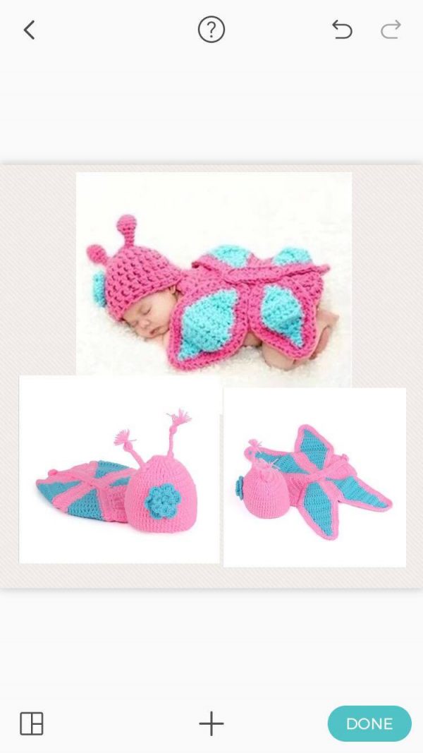 Newborn Photography Prop - Baby blue and pink crochet costume
