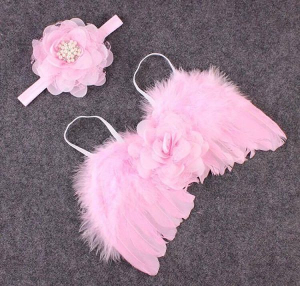 Newborn Photography Prop - Baby girl pink angel wings