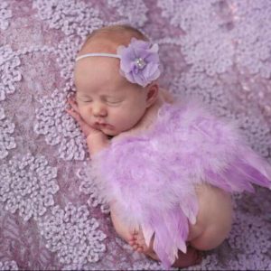 Newborn Photography Prop - Baby girl wearing angel wings