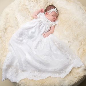 Baby Girl in her Christening white gown