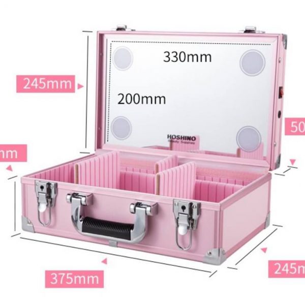 Makeup case dimensions pink