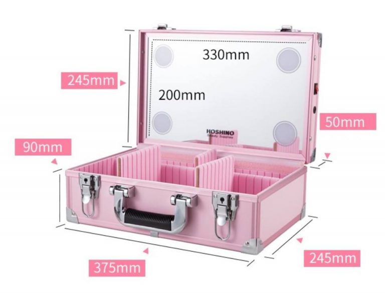 Makeup case dimensions pink