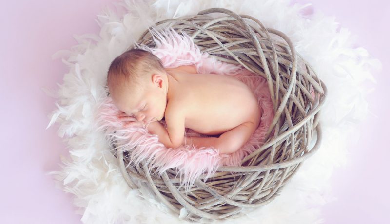 an infant in a newborn photoshoot